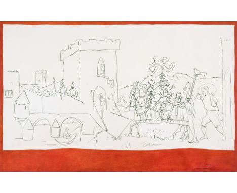 ** Pablo Picasso (1881-1973) after.L'Arrivée Du ChevalierLithograph printed in colours, 1951, signed and numbered from the ed