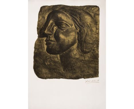 ** Pablo Picasso (1881-1973) after.Tête de Femme (Marie-Thérèse)Lithograph printed in colours, 1958, signed in brown crayon, 
