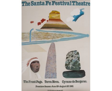 David Hockney (b.1937) after.The Santa Fe Festival Theatre (Baggott 6)Lithograph printed in colours, 1981, signed and inscrib