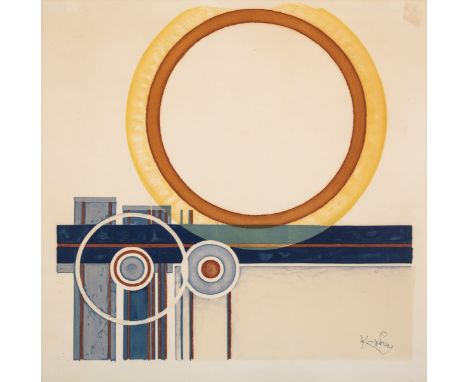 δ Frantisek Kupka (1871-1957)La Disque BlanqueLithograph printed in colours, 1950, a proof aside from the numbered edition of