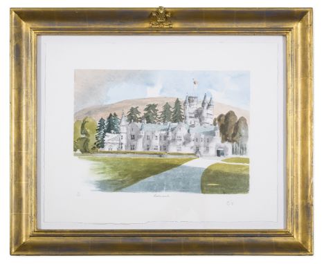 δ HM King Charles III (b.1948)Balmoral CastleLithograph printed in colours, 1991, signed, dated and titled in pencil, numbere