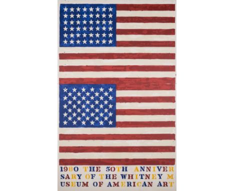 Jasper Johns (b.1930)Two Flags. Whitney Anniversary PosterLithograph printed in colours, 1979, from the unsigned edition of 5