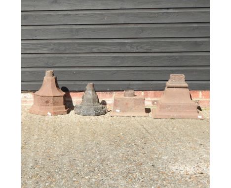 A Victorian cast iron hopper, together with three others, largest 36cm