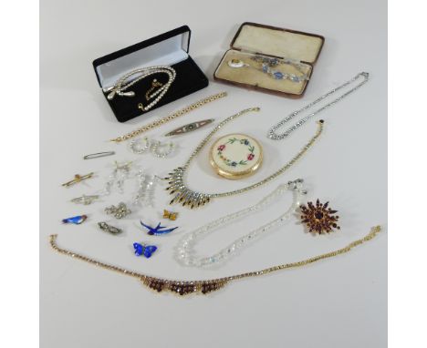 A collection of costume jewellery, to include a bangle and two spoons