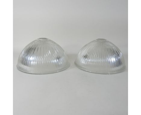 A pair of mid 20th century glass lamp shades, each 31cm