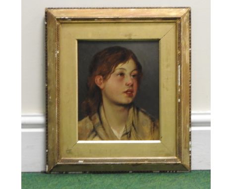 Italian School, 19th century, portrait of a child, oil on board, 24 x 20cm