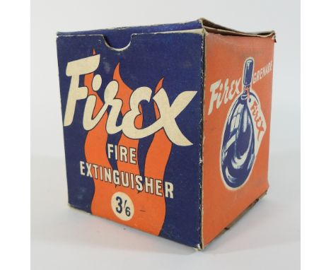 A vintage Firex fire grenade extinguisher, in original box