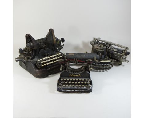 A 19th century American Oliver typewriter, together with a Corona typewriter and another typewriter (3)