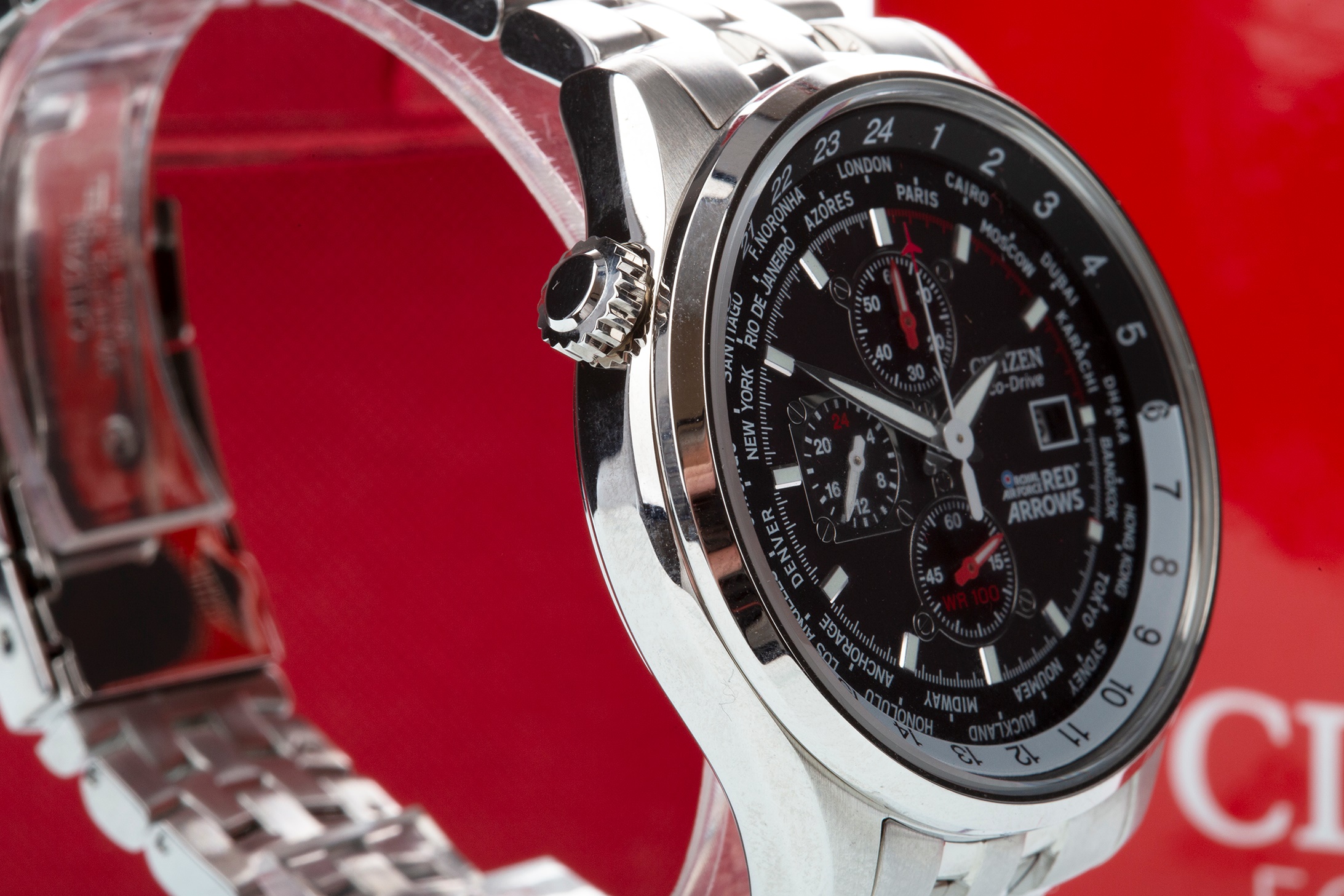eco drive red arrows watch