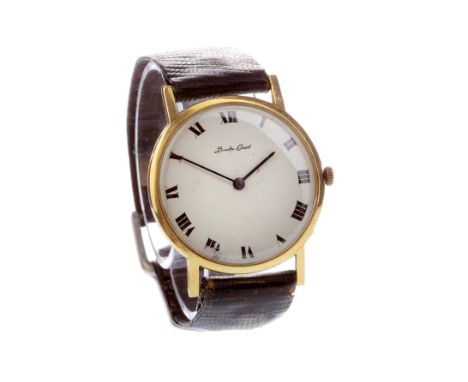 GENTLEMAN'S BUECHE GIROD&nbsp;EIGHTEEN CARAT GOLD MANUAL WIND WRIST WATCH, signed Bueche Girod movement, the round signed dia