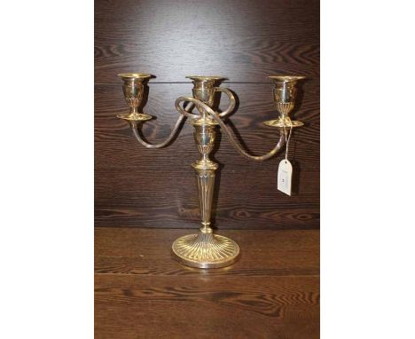 SILVER PLATED THREE LIGHT CANDELABRUM