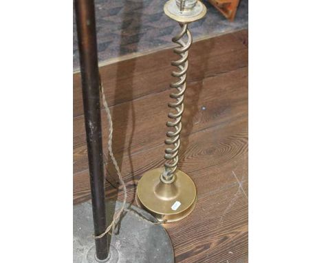 ARTE DECO BRASS STANDARD LAMP
together with another brass lamp