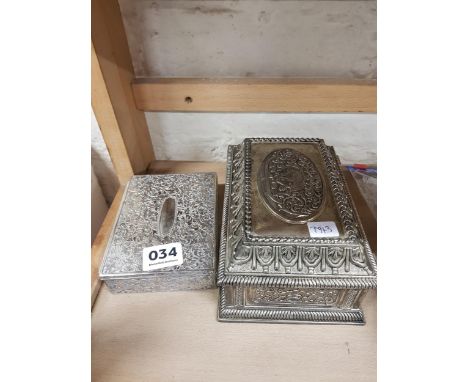 2 SILVER PLATED CIGARETTE BOXES 
