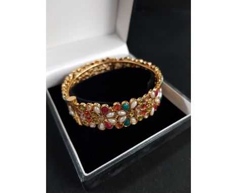INDIAN STYLE MULTI GEMSTONE BANGLE 
