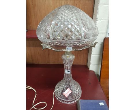 ANTIQUE CRYSTAL LAMP &amp; SHADE - CRYSTAL ALL IN GOOD CONDITION BUT NEEDS RE-WIRED 
