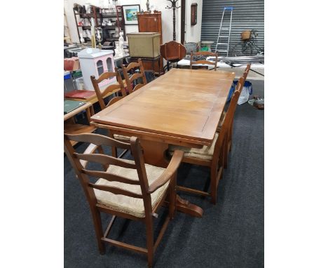 ERCOL DINING TABLE &amp; 6 CHAIRS 