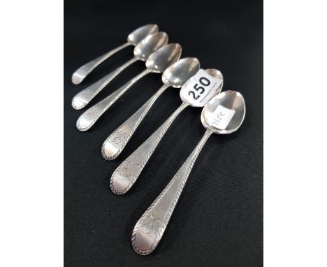 SET OF 6 SILVER TEASPOONS - LONDON 1780 