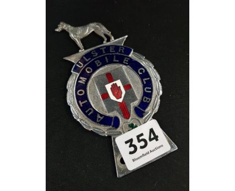 VINTAGE CAR GRILL BADGE ULSTER AUTOMOBILE CLUB 