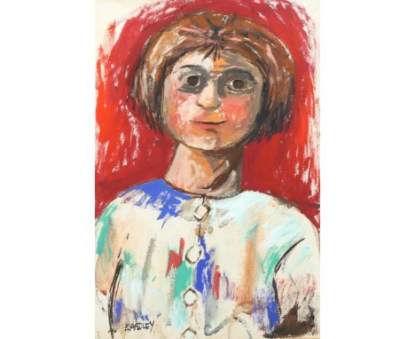 Manner of Joan Eardley, portrait of a girl, bears signature, 50cm x 34cm, framedGood condition but no provenance available 