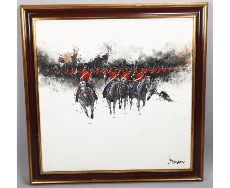 Brandon (born 1954), Charge of the Light Brigade, oil on canvas, signed, 75cm x 75cm, framed&nbsp;Very good condition, with o
