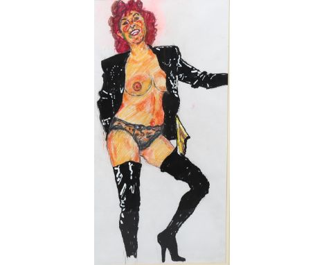 John Bratby (1928 - 1992), portrait of Patti, mixed media watercolour/pastel, signed and dated 3rd March 1990, 50cm x 40cm, f