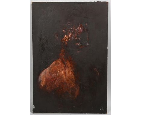 Late 20th century oil on panel, abstract head portrait, unsigned, 61cm x 41cm, unframedGood condition, a few minor surface ma