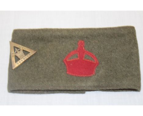 An original First War Lord Derby's scheme arm-band with Army Council markings and a 1914 "On War Service" lapel badge (2)
