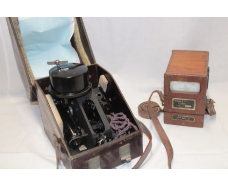 A Second war RAF bubble sextant in fitted case together with an RAF Air Ministry ohmmeter