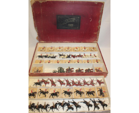 A Britain's "Types of the British Army" boxed set of soldiers including field gun with team of six horses and numerous mounte