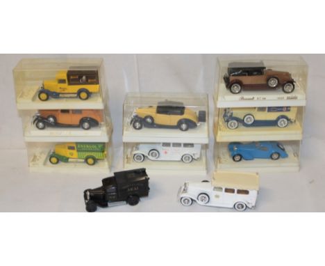 Eight Solido diecast vintage vehicles in original boxes and two others (10) 