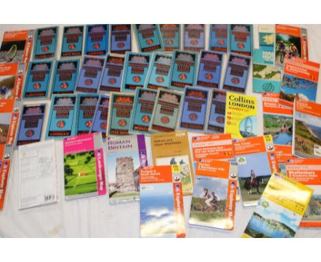 Various Bartholomew's linen-backed maps and a selection of Ordnance Survey maps 