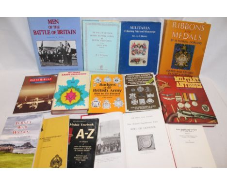 Various military and aviation related volumes including Military Badge Collecting, The Roll of Honour - RFC and RAF 1914 -18,