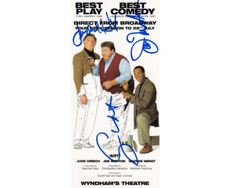 Judd Hirsch Joe Morton George Wendt, Popular Actors, Signed "Art" Theatre Leaflet. Good condition. All autographs come with a