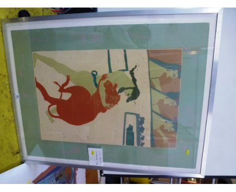 CATHERINE TIRR LINO PRINT  W 66CM X H 87CM