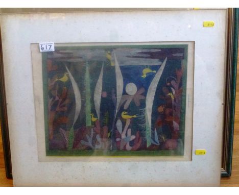 ABSTRACT PRINT BY 'FLEE' 28.5CM X 37.5CM