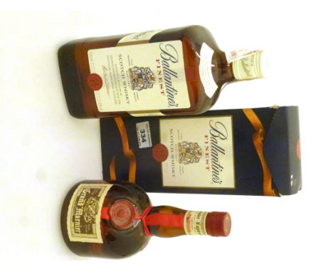 BOXED BOTTLE OF BALLENTINES FINEST SCOTCH WHISKY AND A BOTTLE OF GRAND MARNIER LIQUER