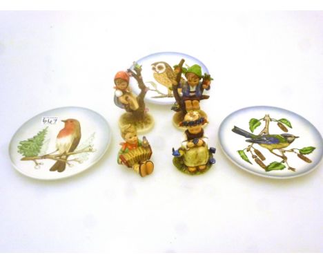 4 HUMMEL FIGURES AND 3 HUMMEL PLATES