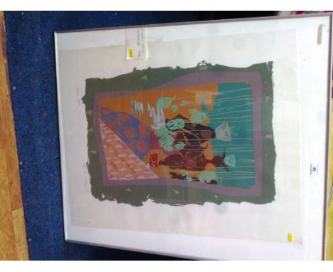 CATHERINE TIRR SCREEN PRINT ‘ MOMBASA MARKET’ 1/10  W 59.5CM X H 76CM