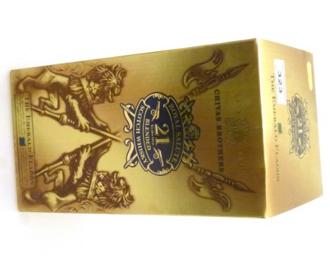 BOXED CHIVAS BROTHERS ROYAL SALUTE 21 YEARS OLD BLENDED SCOTCH WHISKEY THE EMERALD FLAGON