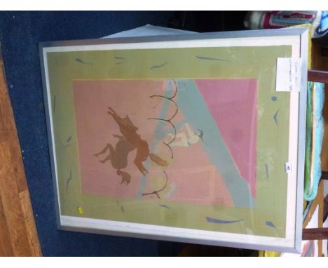 CATHERINE TIRR SCREEN PRINT.  W  65CM X 84CM