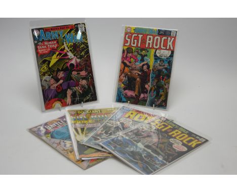 Our Army At War, No's. 156, 208, 217 and 228; Sgt. Rock's 80 Page Giant, No. 7; together with The Brave and The Bold, No. 52.