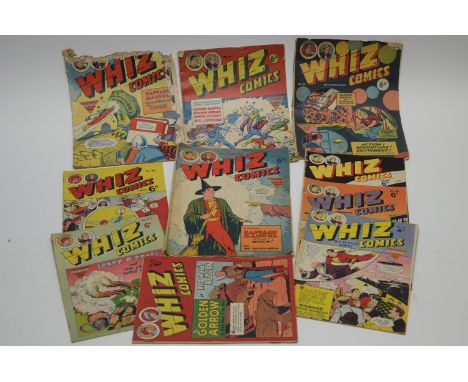 Whizz Comics (L. Miller), No. 75 (1952), and 10 later issues, highest No. 69; together with a badly damaged copy of the same 