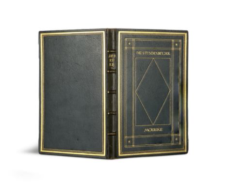 Ernst-Ludwig-Presse - - Eduard Mörike. Gedichte. München, Kurt Wolff, 1921. 1 Bl., 66 S., 4 Bll. 8°. Blaugrüner Originalmaroq
