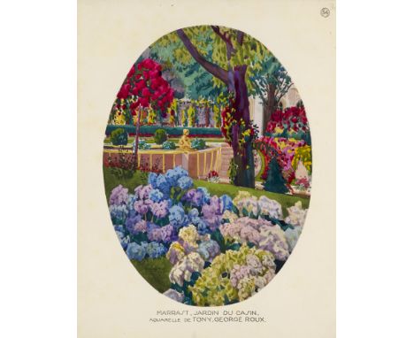 Art Déco - Gartenarchitektur - - Joseph Marrast. Jardins 1925. Mit 42 Tafeln in Heliotypie und 12 in Pochoir-Kolorit. Paris, 