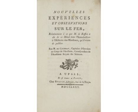 Metallurgie - - Philippe Charles Jean Baptiste Tronson du Coudray. Nouvelles expériences et observations sur le fer, relative