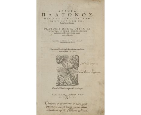 Platon. Platonis Omnia opera (graece), ex vetustissimorum exemplarium collatione multo nunc quam anteo emendatiora. Mit Holzs