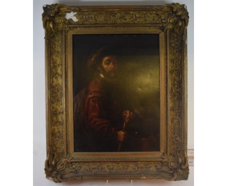 19th century, a portrait of a gentleman, oil on metal, 39 x 28.5 cm