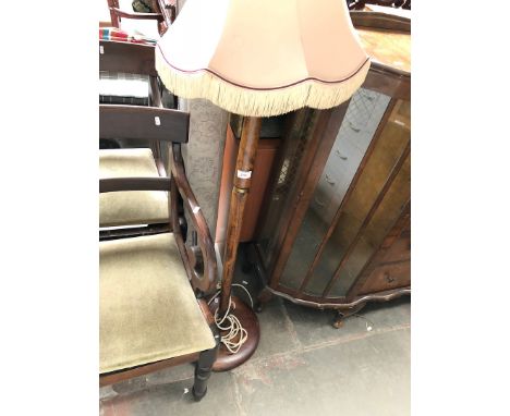 A beech standard lamp 