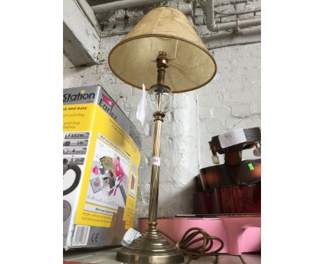 A brass lamp 