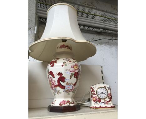 Masons Mandalay lamp and mantle clock 